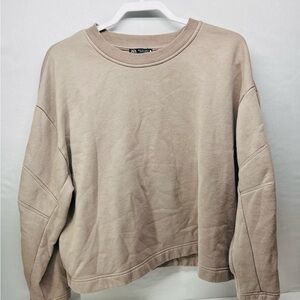Zara Men's Light Tan Crewneck Sweater